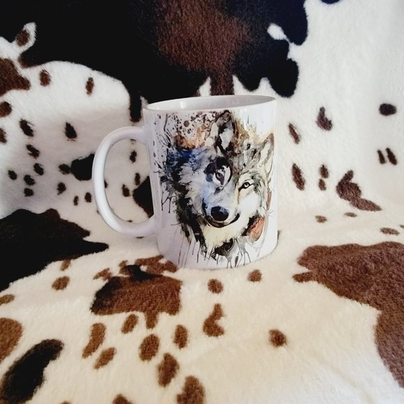 Wolf Water Splash 11oz Ceramic Coffee Mug Tea Cup - Picture 3 of 5